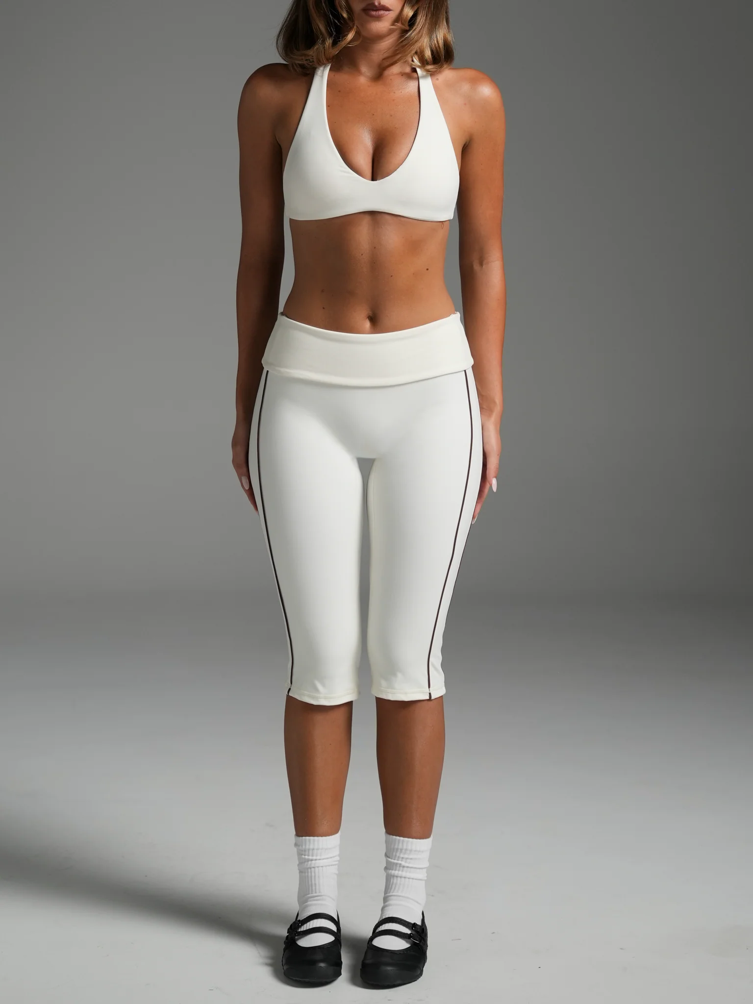 FLX Piping Foldover Capris - Image 4