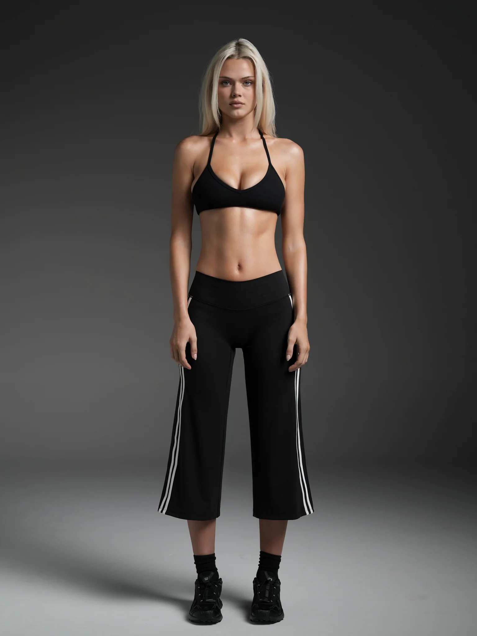 FLX Stripe Wide Leg Capris - Image 3
