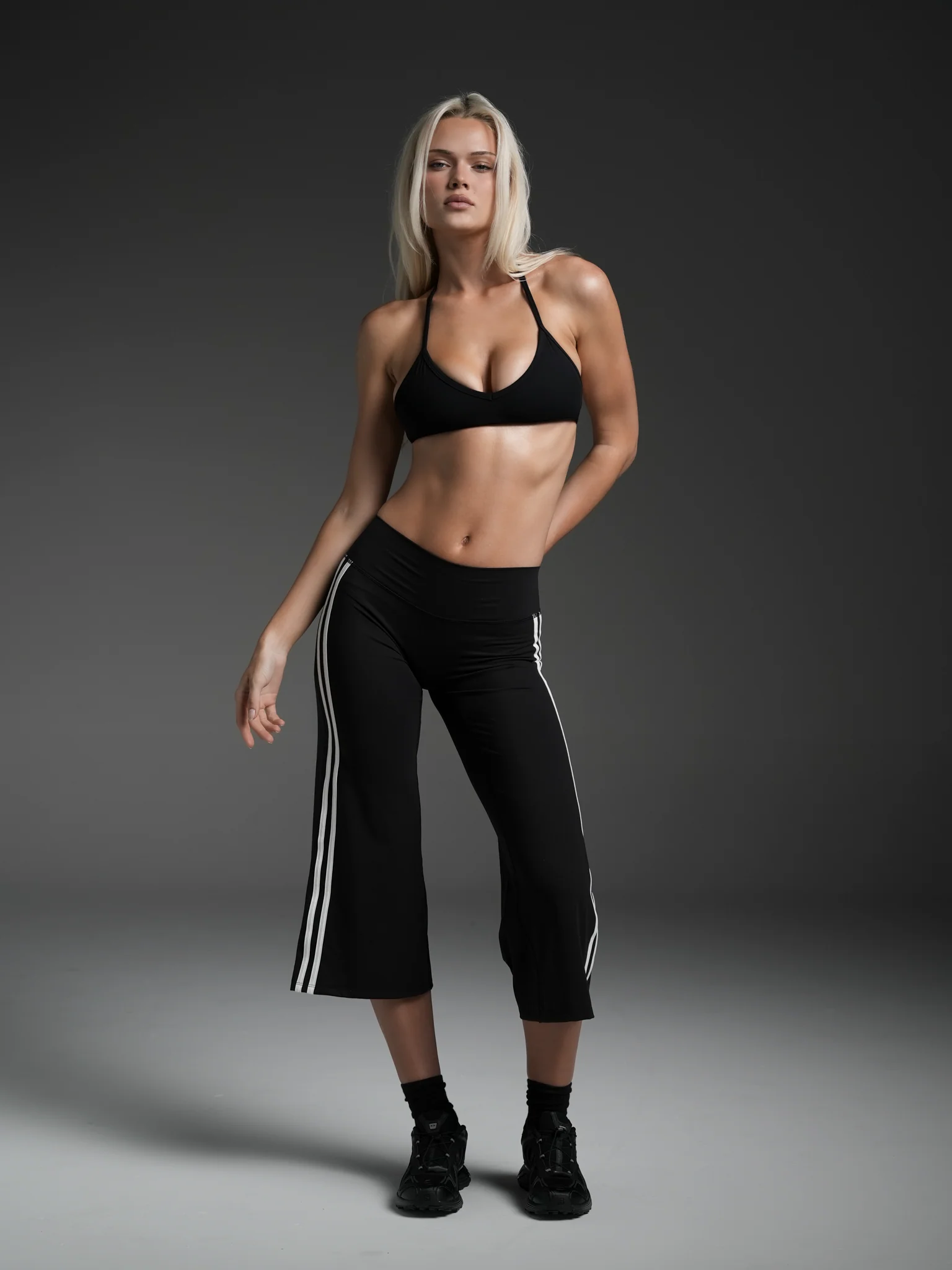 FLX Stripe Wide Leg Capris - Image 5