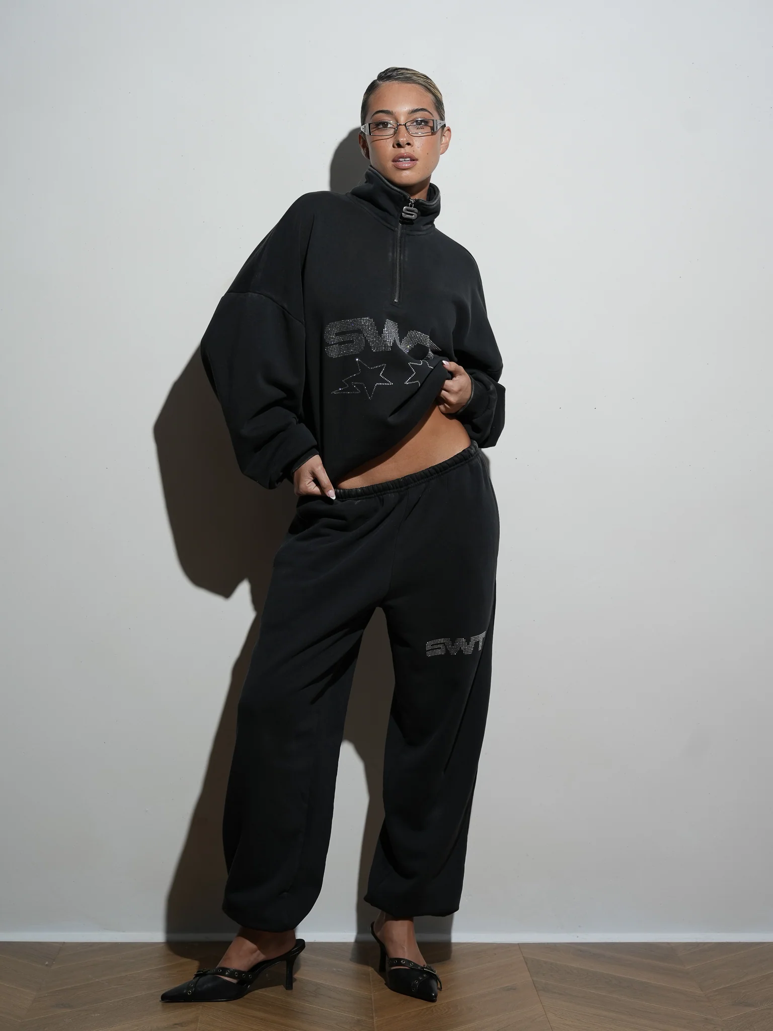 Rhinestone Oversized Quarter Zip - Image 4